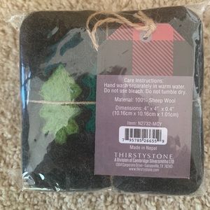 Wool Felt Tree Coasters From Nepal Christmas Tree Set of 4